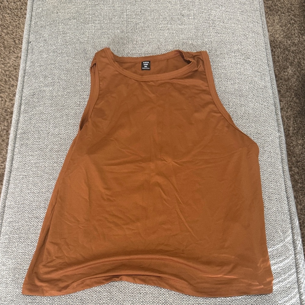 SHEIN Women's Sleeveless Brown Tank Top